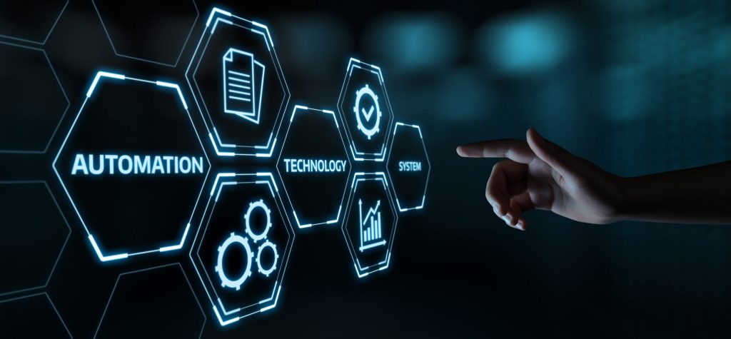 Image of hand pointing to the word Automation